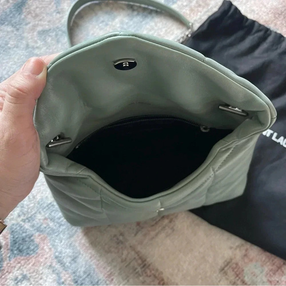 SAINT LAURENT LouLou Mini YSL Puffer Toy Crossbody Bag Vert Opaline - Picture 11 of 12